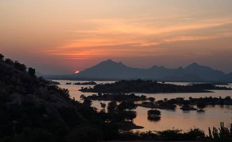 Sunset over the Jawai Bandh